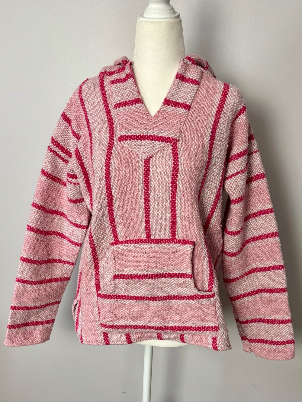 Vintage EMISA Pink & Magenta Striped Baja Hoodie